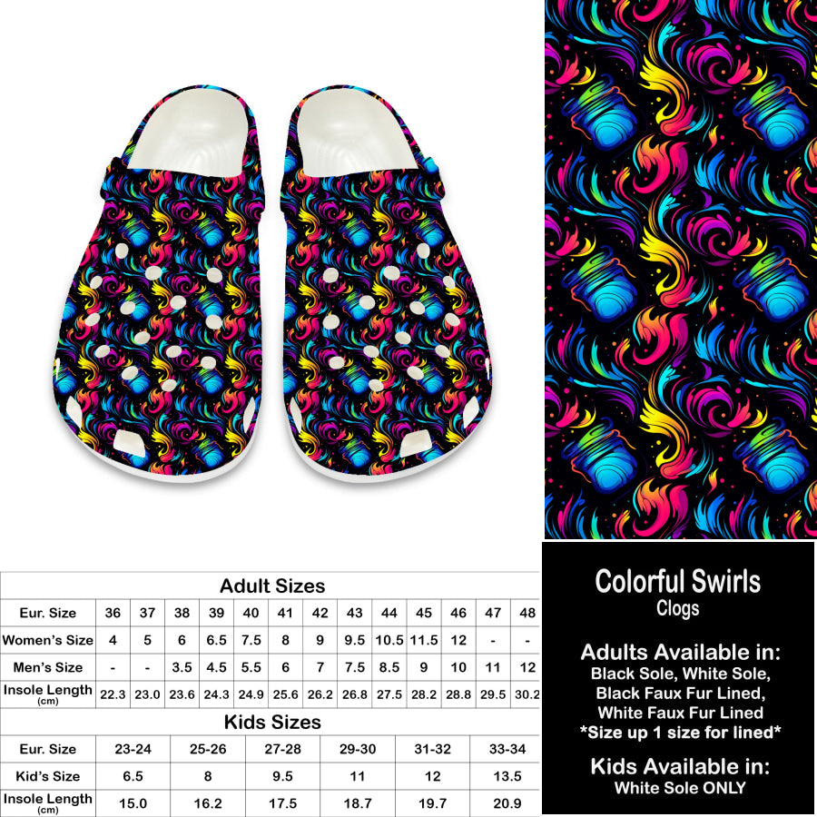 PREORDER Custom Clogs - Colourful Swirls - Closes 21 Sep - ETA late Dec 2024 Clogs