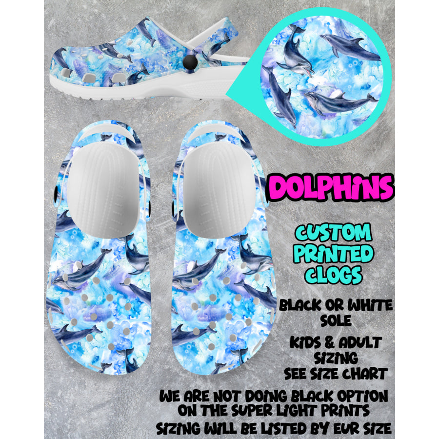 PREORDER Custom Clogs - Dolphins - Closes 6 Mar - ETA mid Jun 2025 Clogs