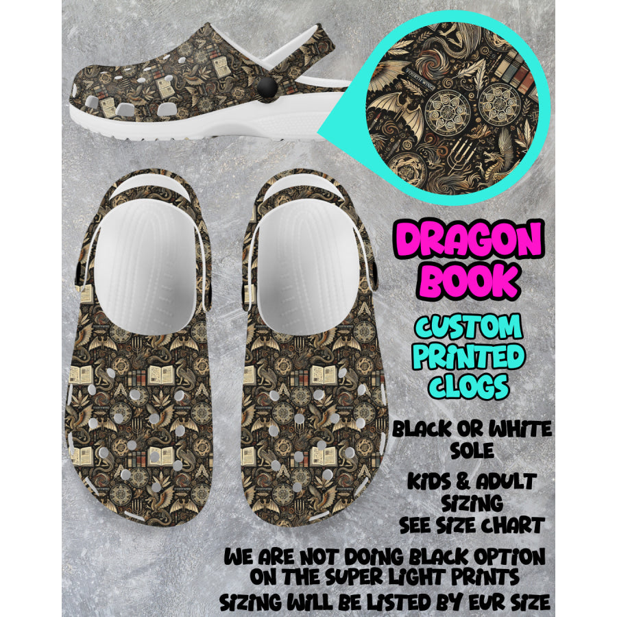 PREORDER Custom Clogs - Dragon Book - Closes 6 Mar - ETA mid Jun 2025 Clogs