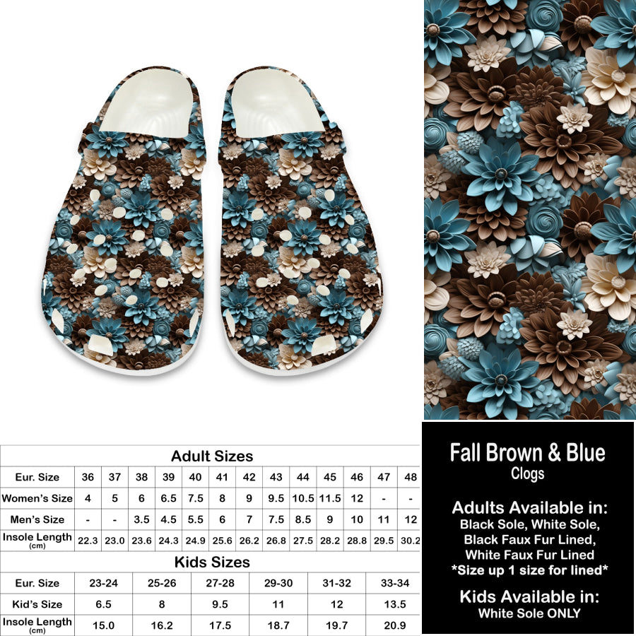 PREORDER Custom Clogs - Fall Brown and Blue - Closes 21 Sep - ETA late Dec 2024 Clogs