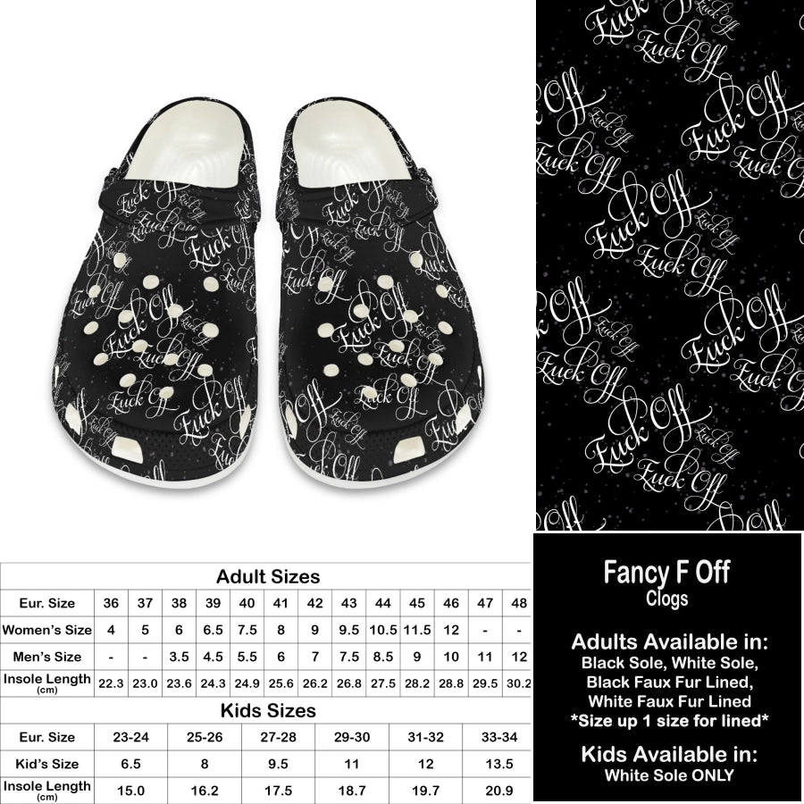 PREORDER Custom Clogs - Fancy F Off - Closes 21 Sep - ETA late Dec 2024 Clogs