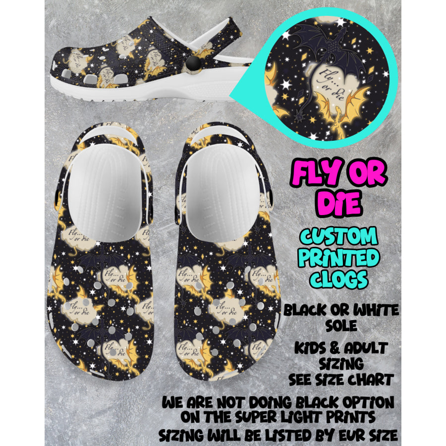 PREORDER Custom Clogs - Fly Or Die - Closes 6 Mar - ETA mid Jun 2025 Clogs