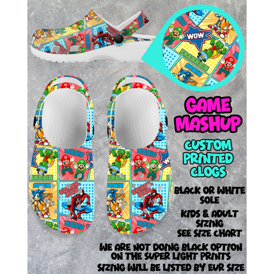 PREORDER Custom Clogs - Game Mashup - Closes 6 Mar - ETA mid Jun 2025 Clogs