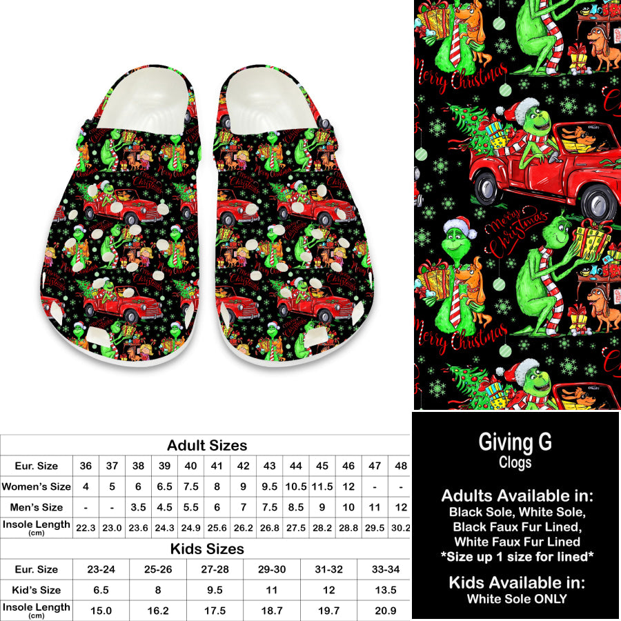 PREORDER Custom Clogs - Giving G - Closes 21 Sep - ETA late Dec 2024 Clogs