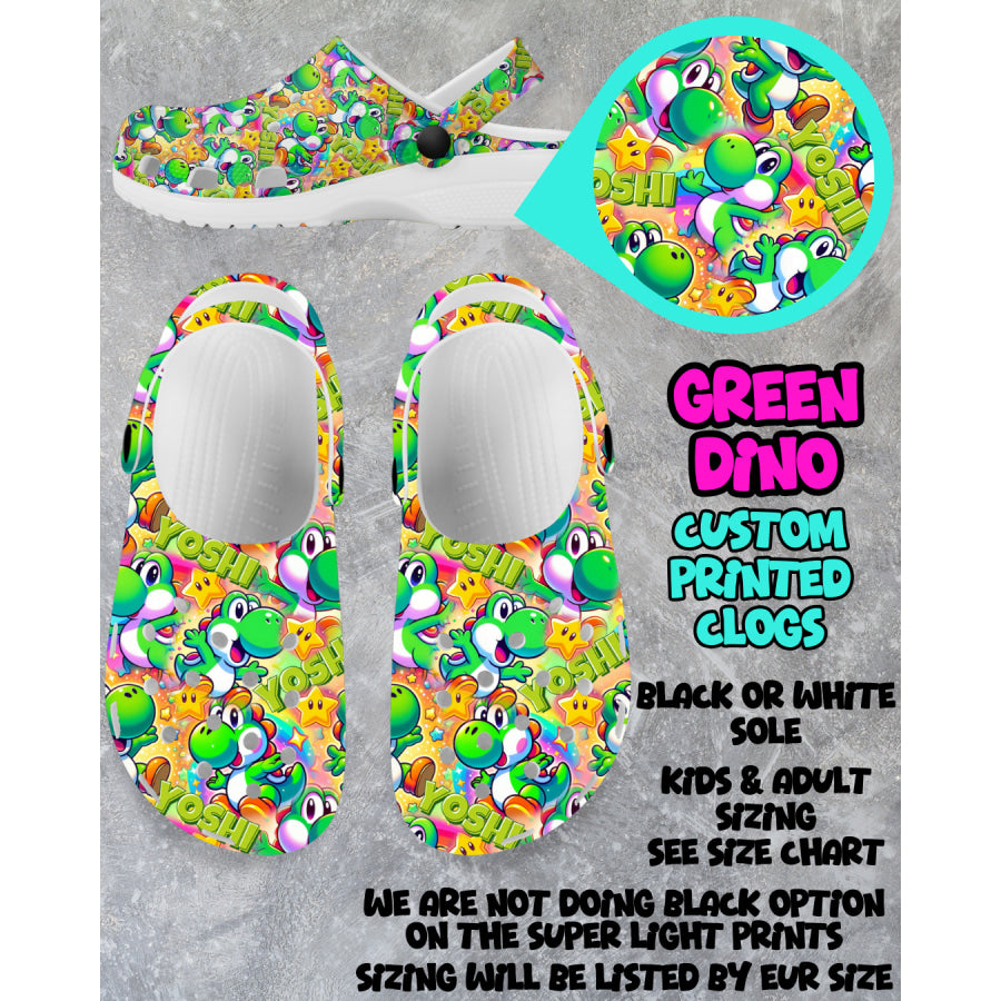 PREORDER Custom Clogs - Green Dino - Closes 6 Mar - ETA mid Jun 2025 Clogs