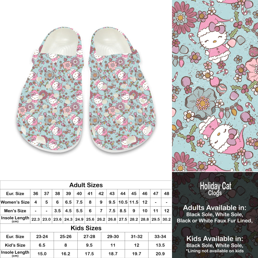 PREORDER Custom Clogs - Holiday Cat - Closes 21 Sep - ETA late Dec 2024 Clogs