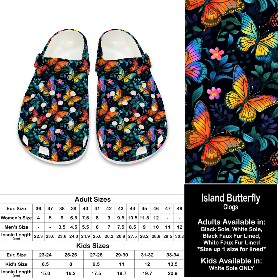 PREORDER Custom Clogs - Island Butterfly - Closes 21 Sep - ETA late Dec 2024 Clogs