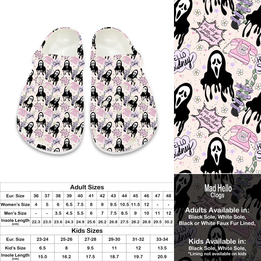 PREORDER Custom Clogs - Mad Hello - Closes 21 Sep - ETA late Dec 2024 Clogs