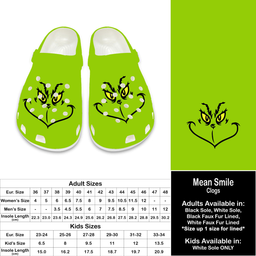 PREORDER Custom Clogs - Mean Smile - Closes 21 Sep - ETA late Dec 2024 Clogs