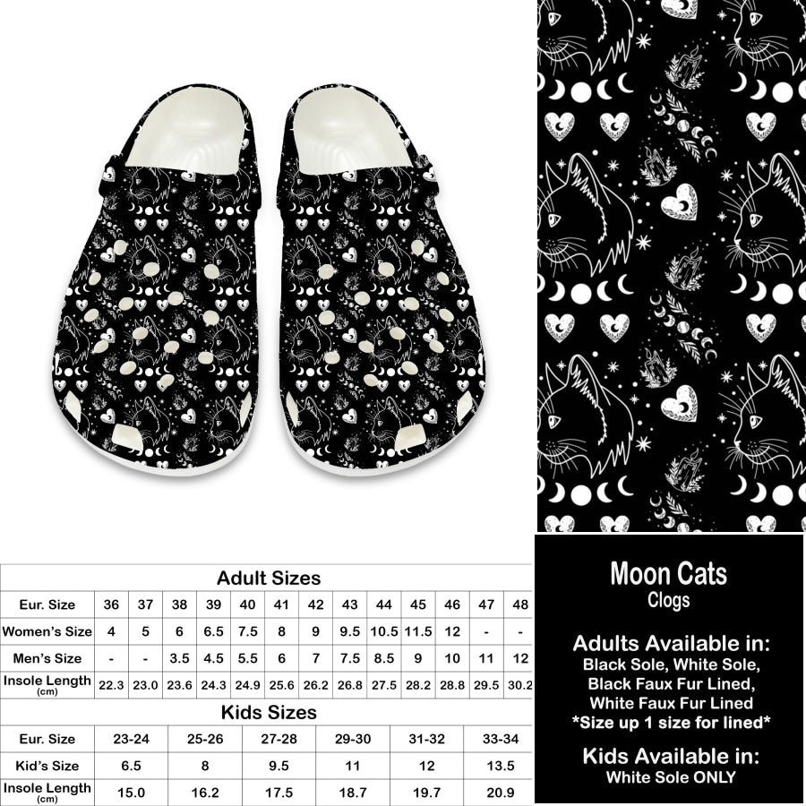 PREORDER Custom Clogs - Moon Cats - Closes 21 Sep - ETA late Dec 2024 Clogs