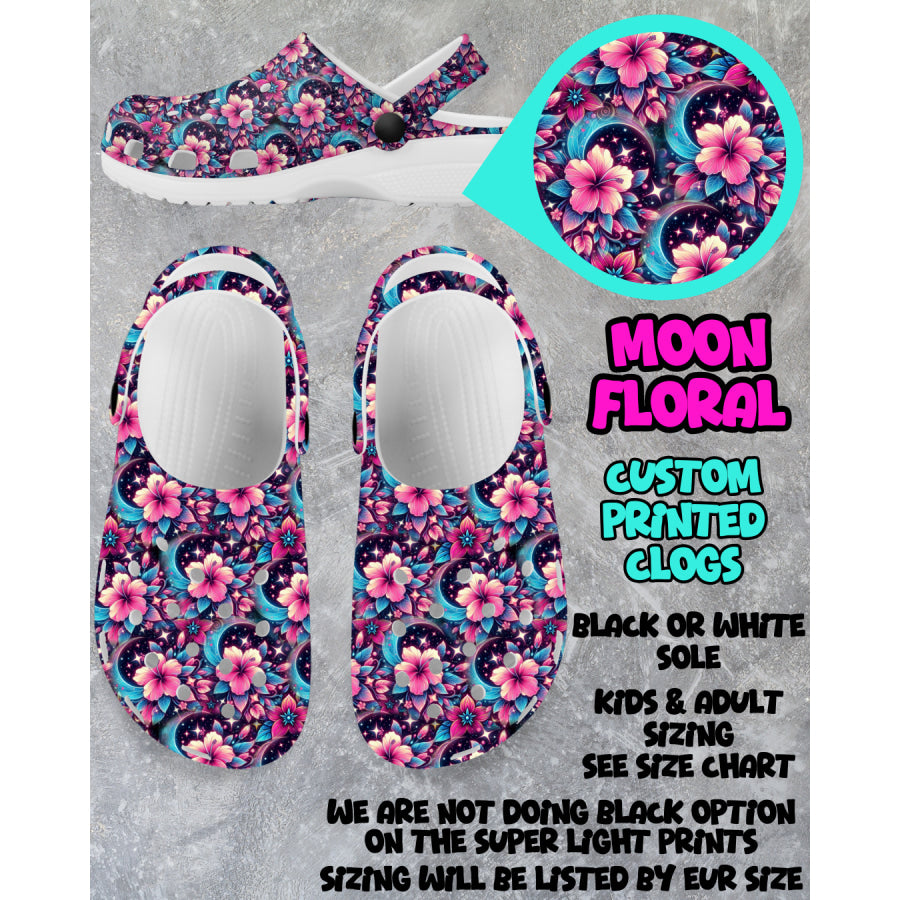 PREORDER Custom Clogs - Moon Floral - Closes 6 Mar - ETA mid Jun 2025 Clogs