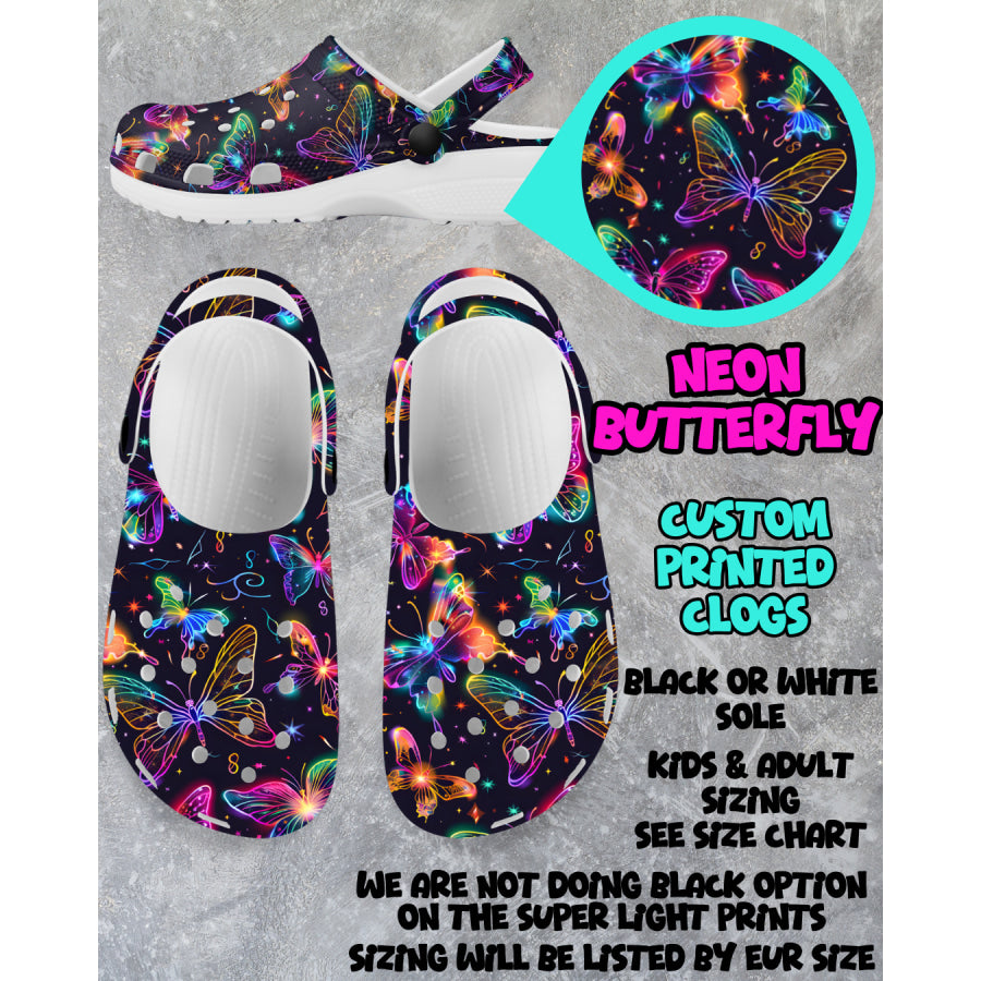 PREORDER Custom Clogs - Neon Butterfly - Closes 6 Mar - ETA mid Jun 2025 Clogs