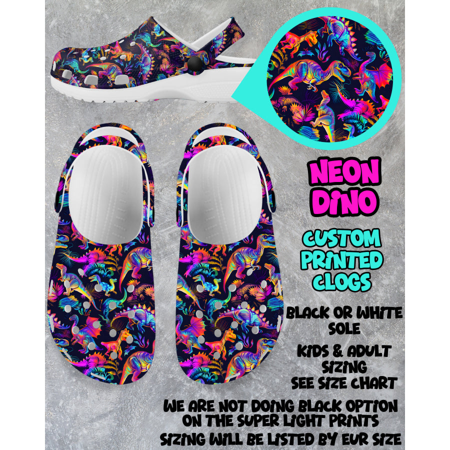 PREORDER Custom Clogs - Neon Dino - Closes 6 Mar - ETA mid Jun 2025 Clogs