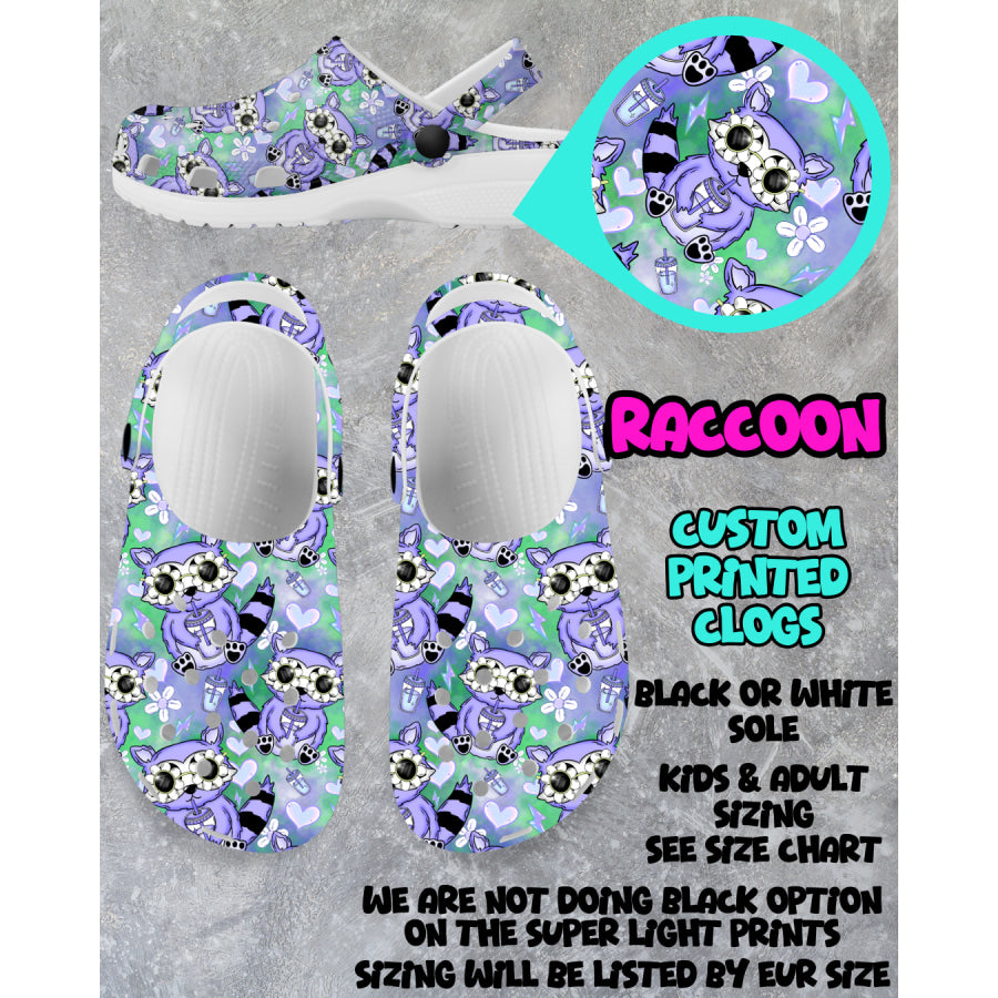 PREORDER Custom Clogs - Raccoon - Closes 6 Mar - ETA mid Jun 2025 Clogs