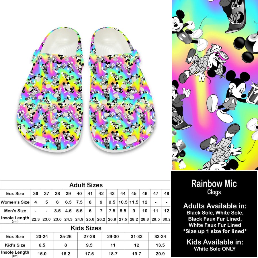 PREORDER Custom Clogs - Rainbow Mic - Closes 21 Sep - ETA late Dec 2024 Clogs