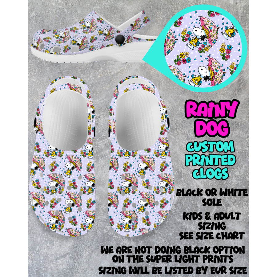 PREORDER Custom Clogs - Rainy Dog - Closes 6 Mar - ETA mid Jun 2025 Clogs