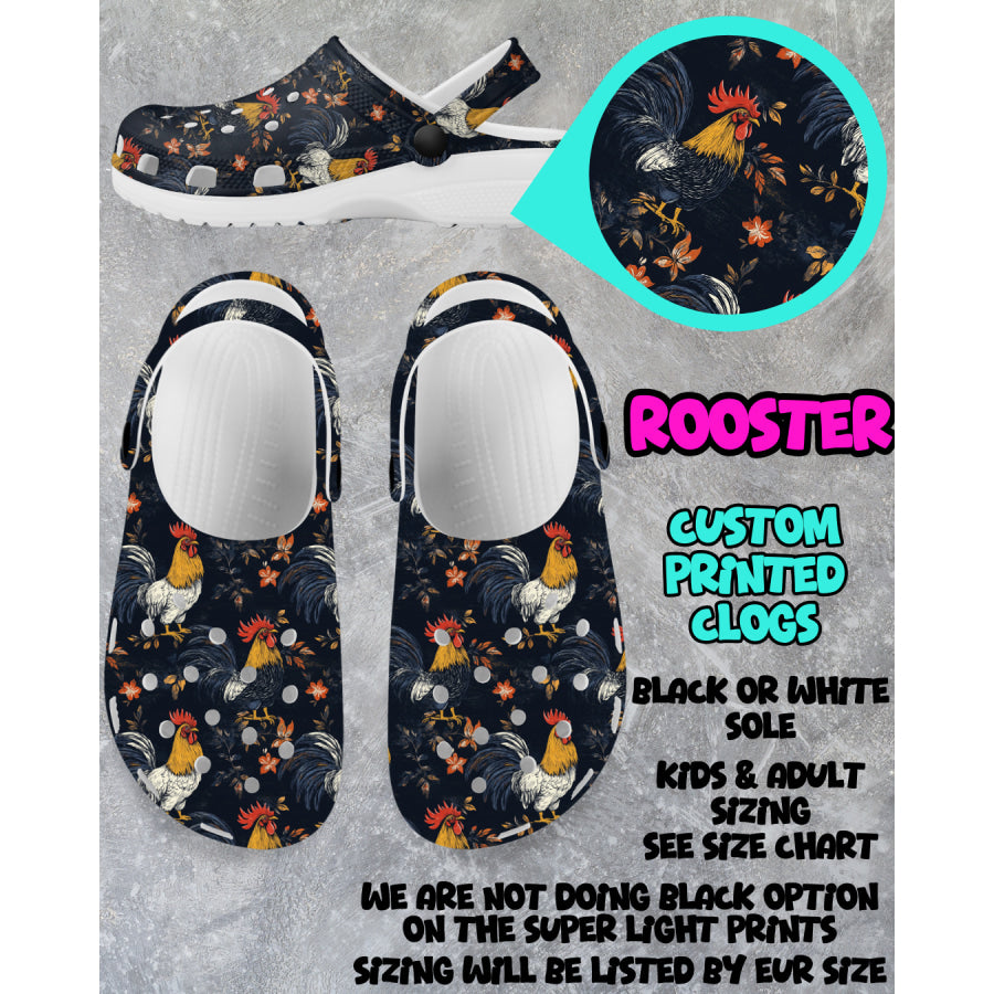 PREORDER Custom Clogs - Rooster - Closes 6 Mar - ETA mid Jun 2025 Clogs