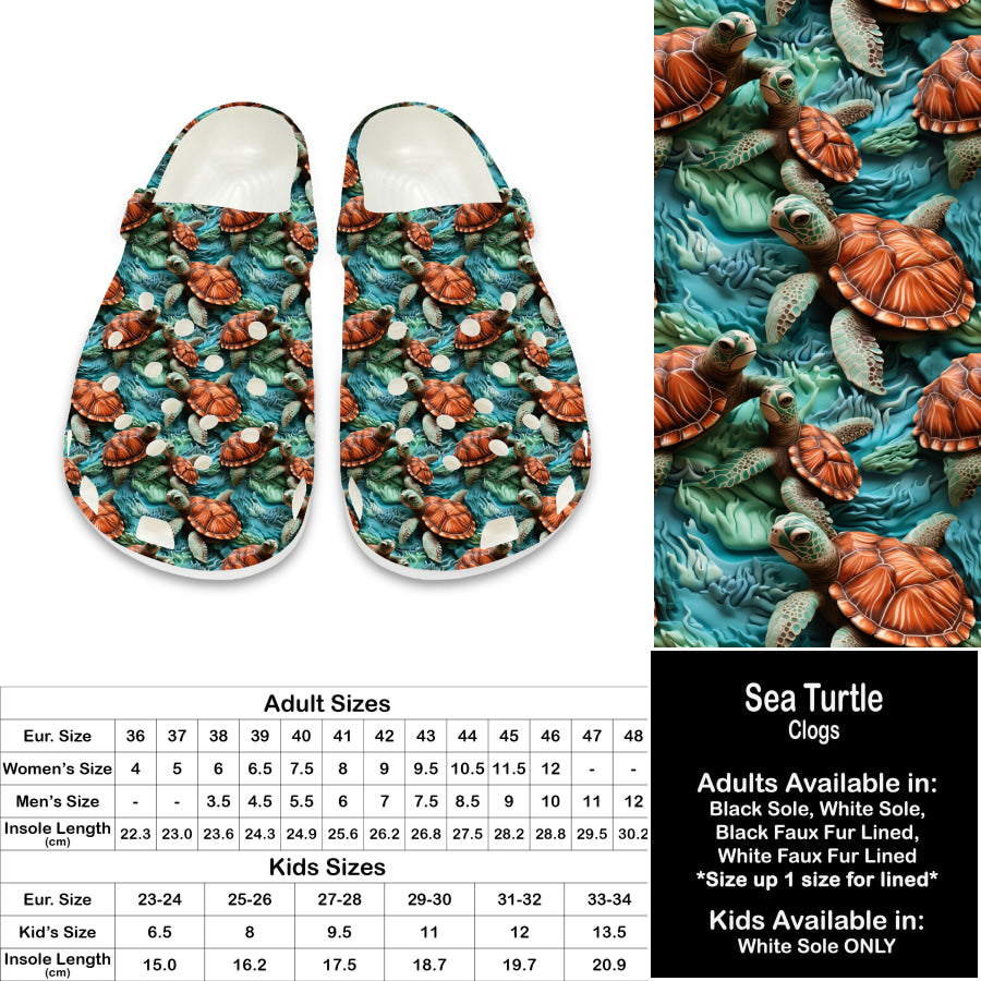 PREORDER Custom Clogs - Sea Turtle - Closes 21 Sep - ETA late Dec 2024 Clogs