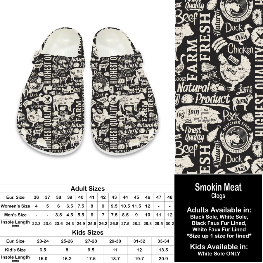 PREORDER Custom Clogs - Smokin Meat - Closes 21 Sep - ETA late Dec 2024 Clogs