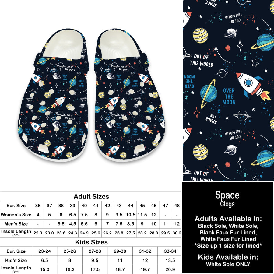 PREORDER Custom Clogs - Space - Closes 21 Sep - ETA late Dec 2024 Clogs