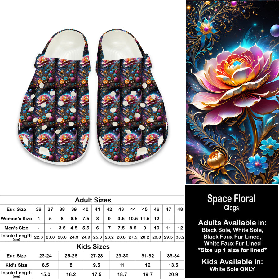 PREORDER Custom Clogs - Space Floral - Closes 21 Sep - ETA late Dec 2024 Clogs