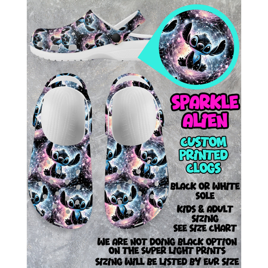 PREORDER Custom Clogs - Sparkle Alien - Closes 6 Mar - ETA mid Jun 2025 Clogs