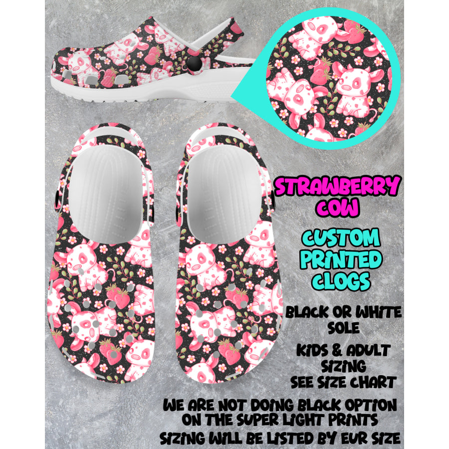 PREORDER Custom Clogs - Strawberry Cow - Closes 6 Mar - ETA mid Jun 2025 Clogs