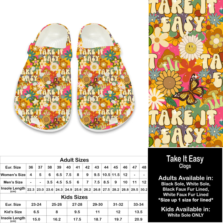 PREORDER Custom Clogs - Take It Easy - Closes 21 Sep - ETA late Dec 2024 Clogs