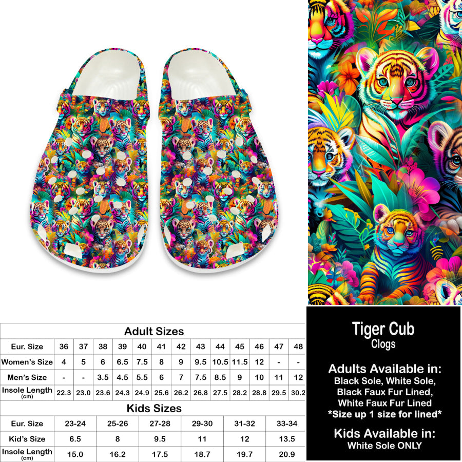 PREORDER Custom Clogs - Tiger Cub - Closes 21 Sep - ETA late Dec 2024 Clogs