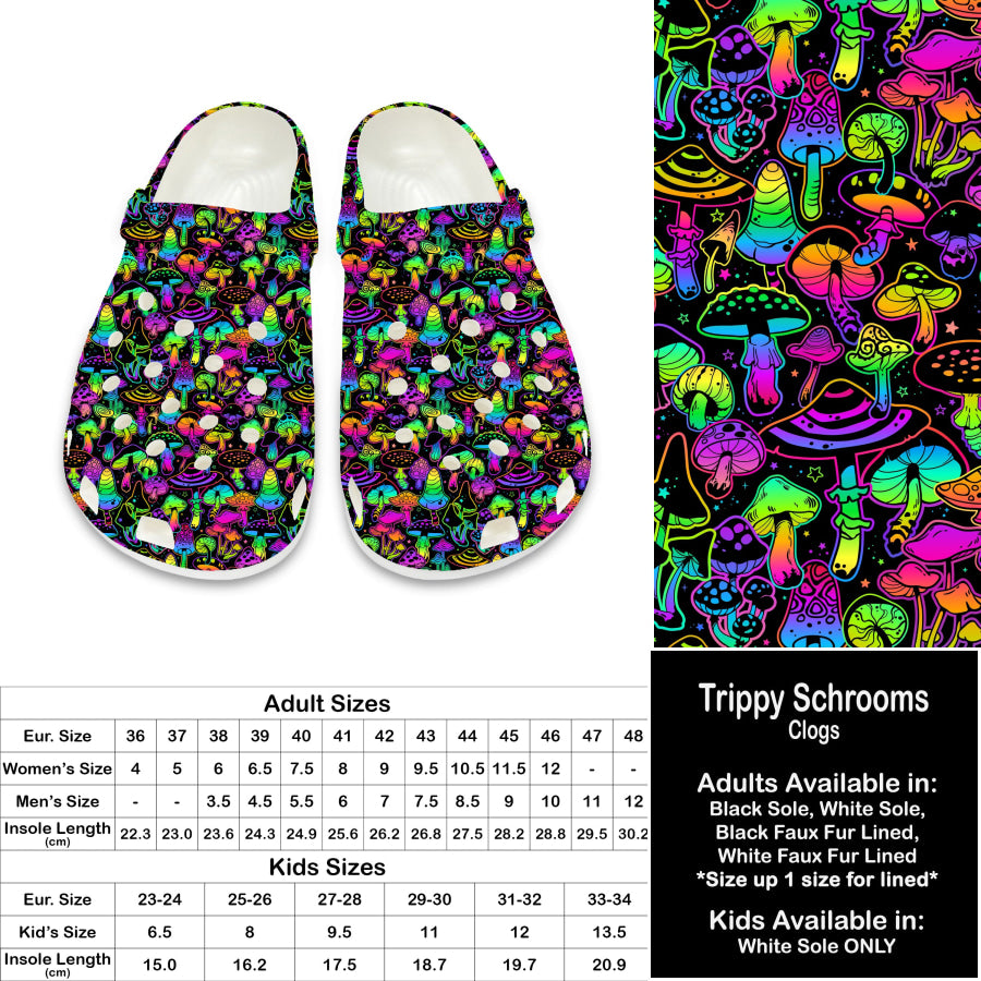 PREORDER Custom Clogs - Trippy Shrooms - Closes 21 Sep - ETA late Dec 2024 Clogs