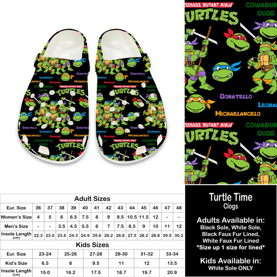 PREORDER Custom Clogs - Turtle Time - Closes 21 Sep - ETA late Dec 2024 Clogs