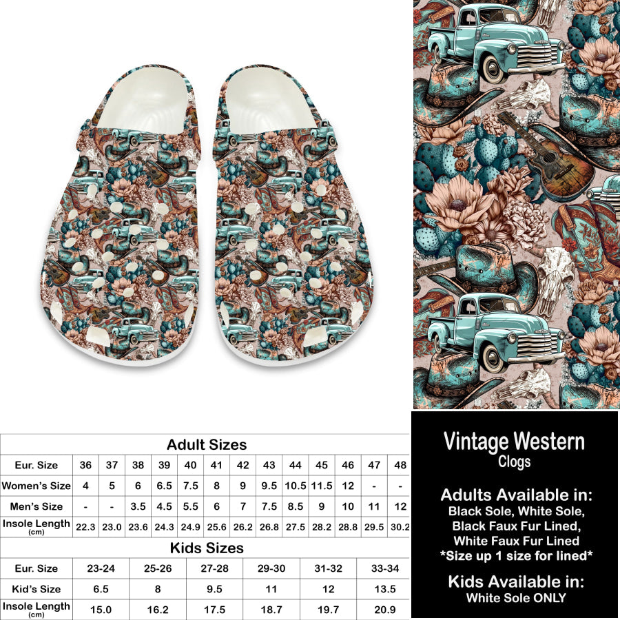 PREORDER Custom Clogs - Vintage Western - Closes 21 Sep - ETA late Dec 2024 Clogs