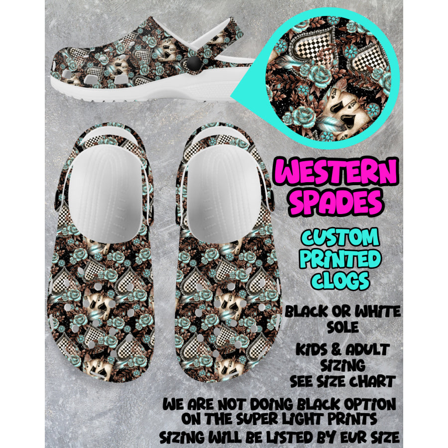 PREORDER Custom Clogs - Western Spades - Closes 6 Mar - ETA mid Jun 2025 Clogs