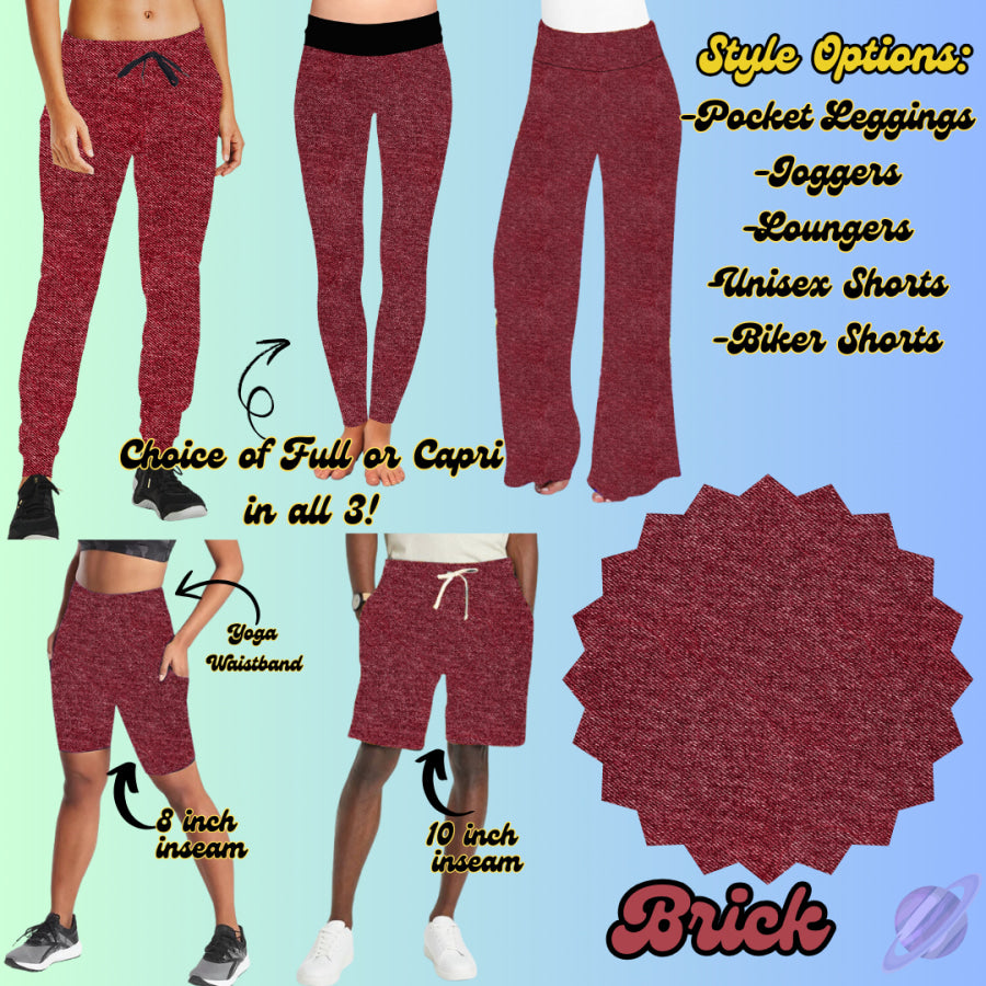 PREORDER Custom Denim Print Styles - Brick - Closes 8 May - ETA early Aug 2025 Leggings