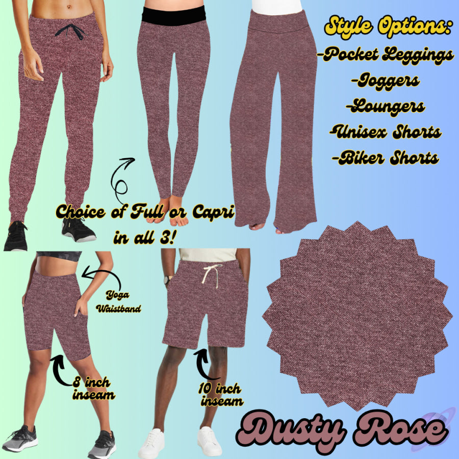 PREORDER Custom Denim Print Styles - Dusty Rose - Closes 8 May - ETA early Aug 2025 Leggings