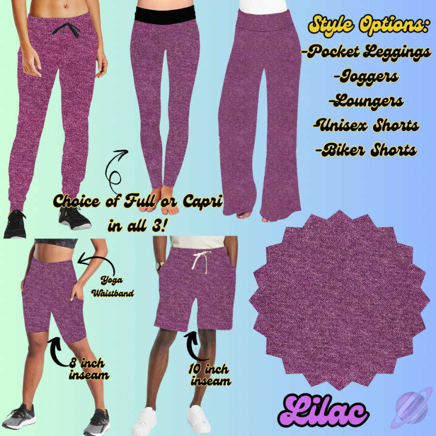 PREORDER Custom Denim Print Styles - Lilac - Closes 24 Jan - ETA late Apr 2025 Leggings