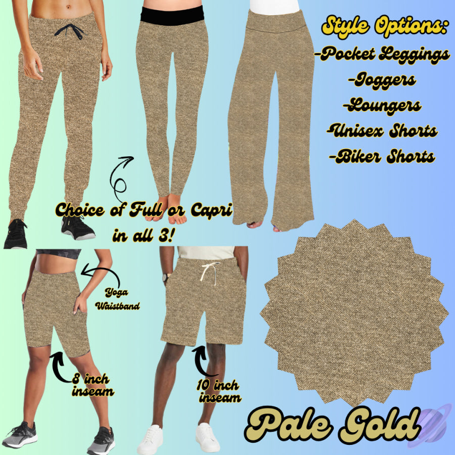 PREORDER Custom Denim Print Styles - Pale Gold - Closes 24 Jan - ETA late Apr 2025 Leggings