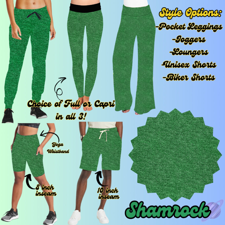 PREORDER Custom Denim Print Styles - Shamrock - Closes 24 Jan - ETA late Apr 2025 Leggings