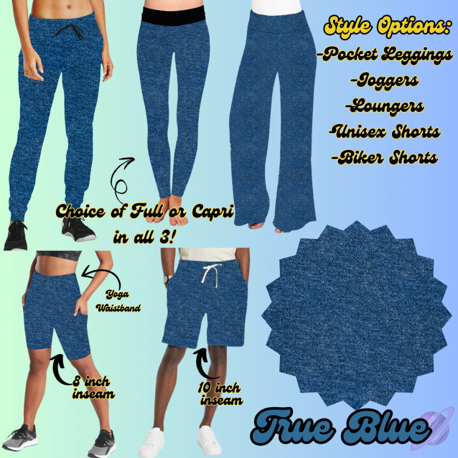 PREORDER Custom Denim Print Styles - True Blue - Closes 24 Jan - ETA late Apr 2025 Leggings