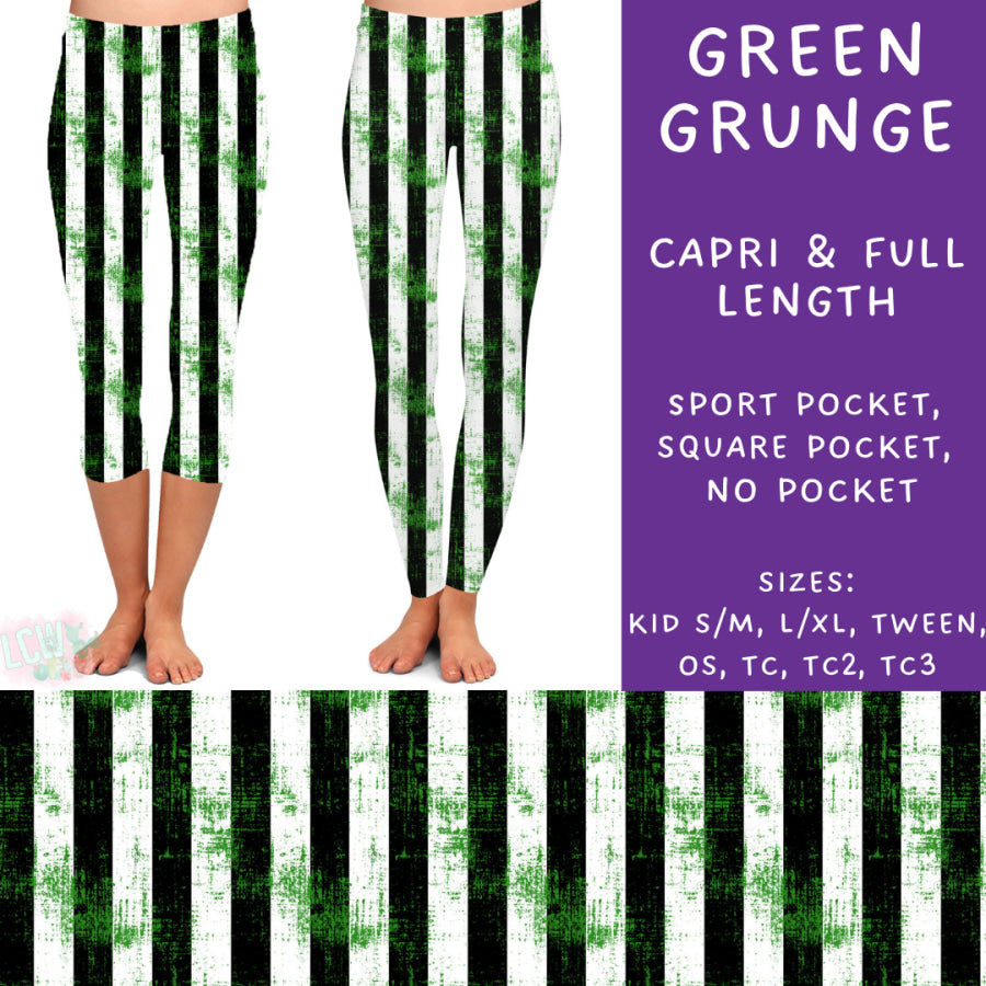 Preorder Custom Design ALL STYLES - Green Grunge - Closes 5 Jul - ETA mid Oct 2024 Leggings