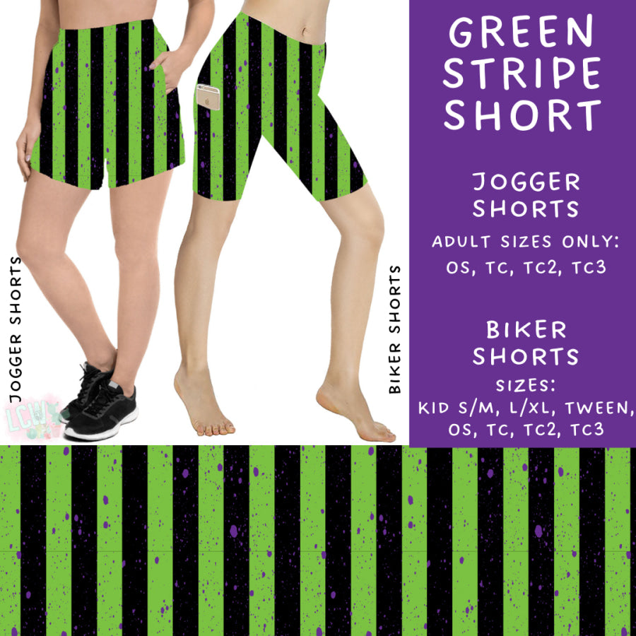 Preorder Custom Design ALL STYLES - Green Stripe - Closes 5 Jul - ETA mid Oct 2024 Leggings
