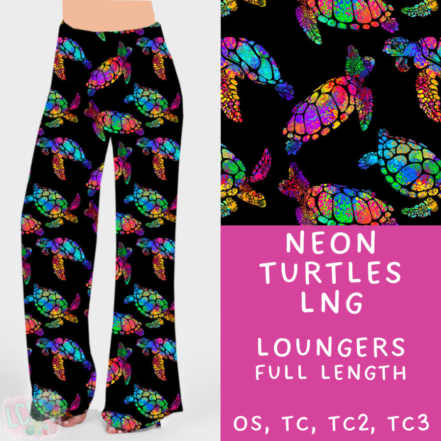 Preorder Custom Design ALL STYLES - Neon Turtles - Closes 8 Jul - ETA early Nov 2024 Leggings