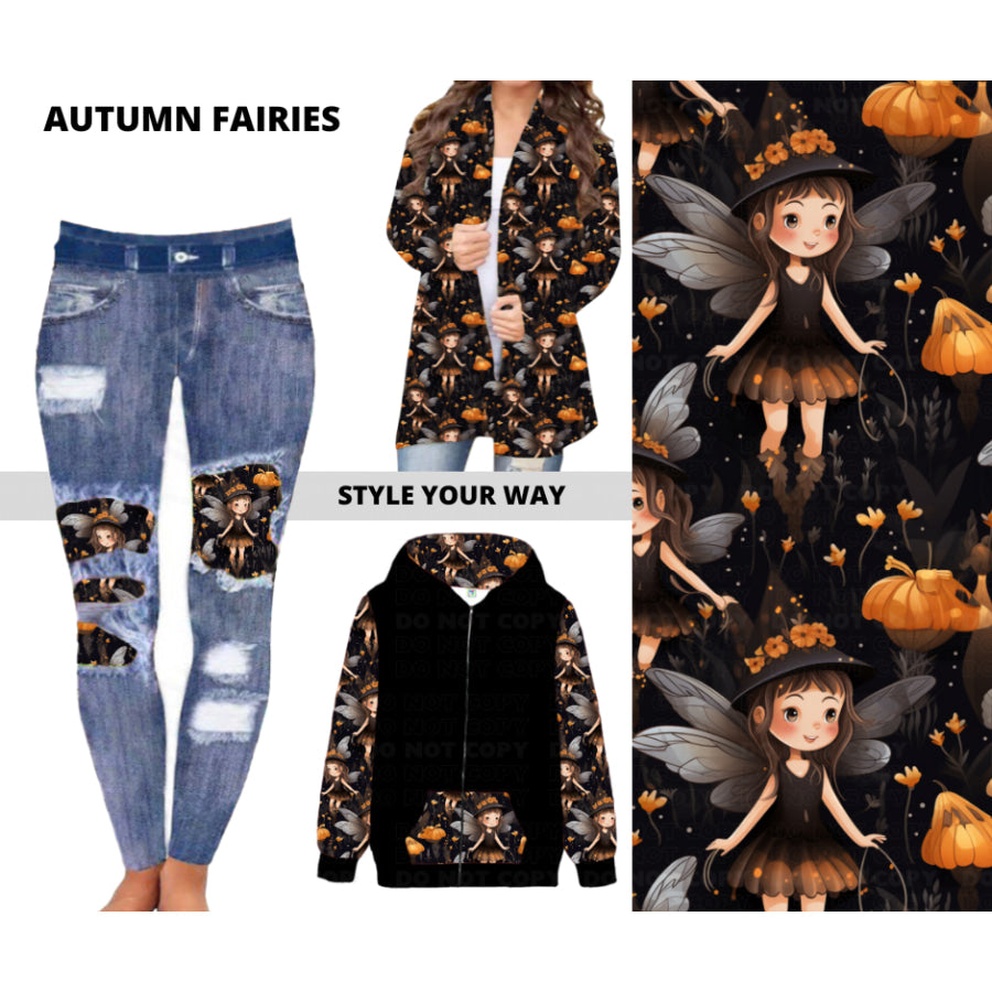 Preorder Custom Design Cardigans / Faux Denim Leggings / Hoodies - Autumn Fairies - Closes 11 Jul - ETA early Nov 2024 Cardigan