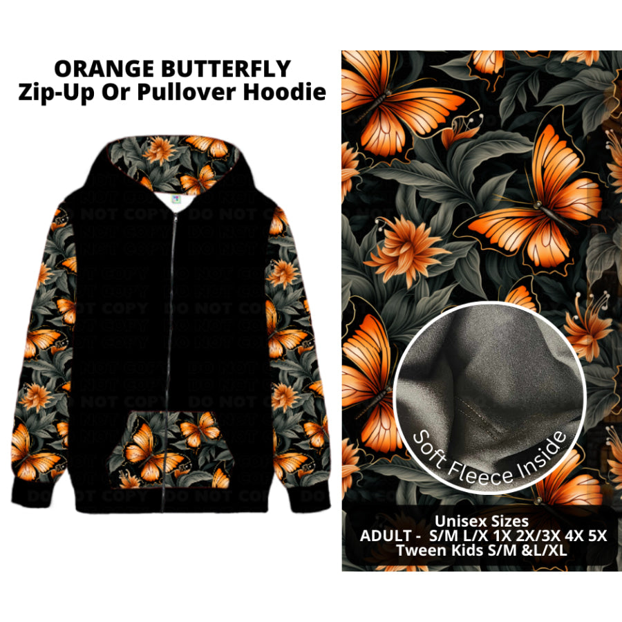 Preorder Custom Design Cardigans / Faux Denim Leggings / Hoodies - Orange Butterfly - Closes 11 Jul - ETA early Nov 2024 Cardigan