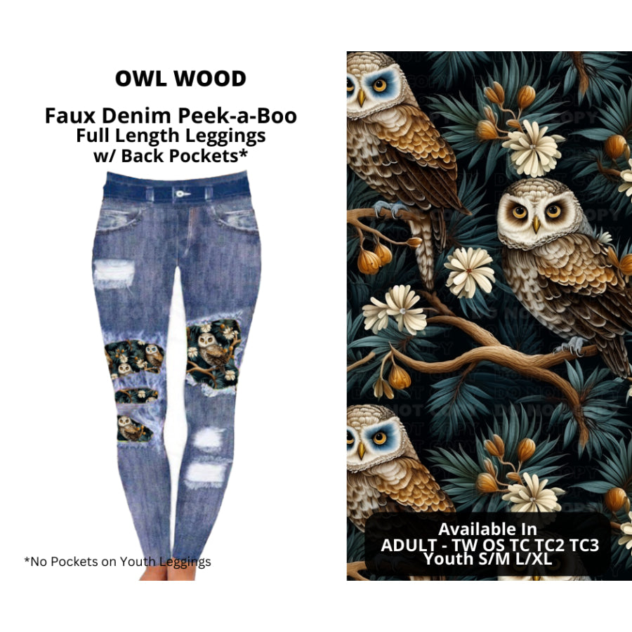 Preorder Custom Design Cardigans / Faux Denim Leggings / Hoodies - Owl Wood - Closes 11 Jul - ETA early Nov 2024 Cardigan