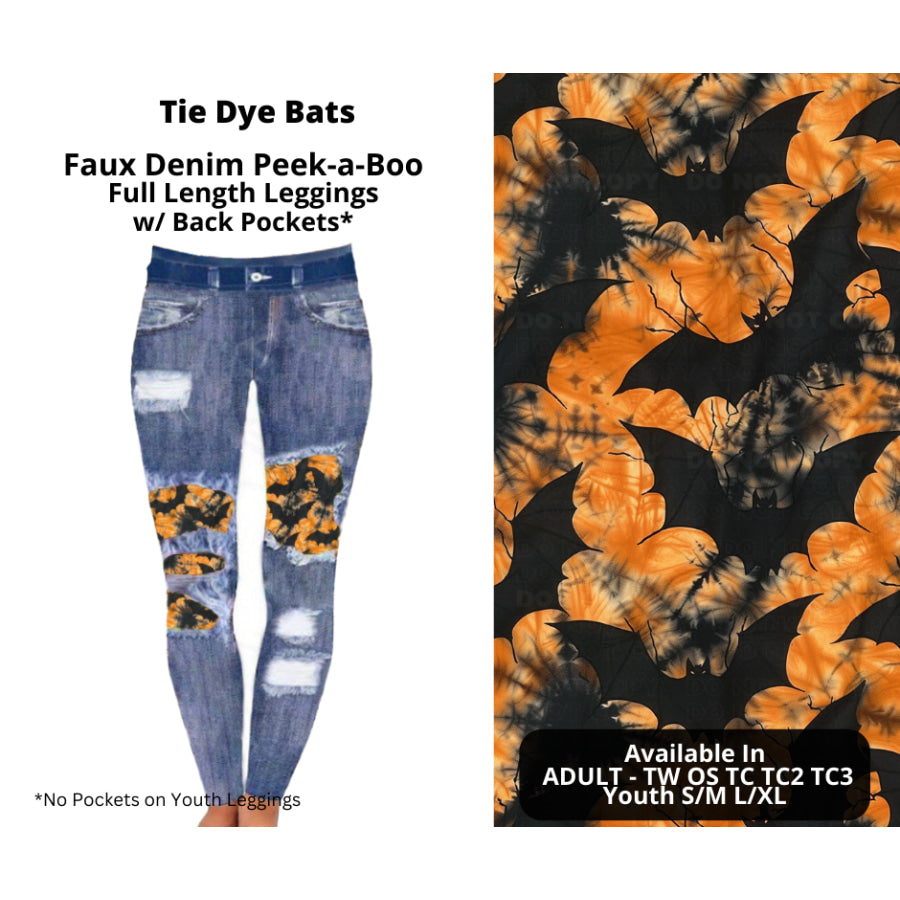 Preorder Custom Design Cardigans / Faux Denim Leggings / Hoodies - Tie Dye Bats - Closes 11 Jul - ETA early Nov 2024 Cardigan
