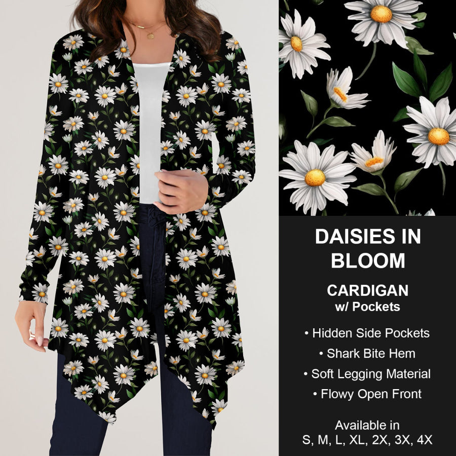 Preorder Custom Design Cardigans with Pockets - Daisies In Bloom - Closes 12 Jul Cardigan