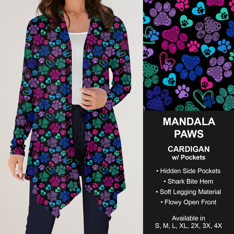 Preorder Custom Design Cardigans with Pockets - Mandala Paws - Closes 12 Jul Cardigan
