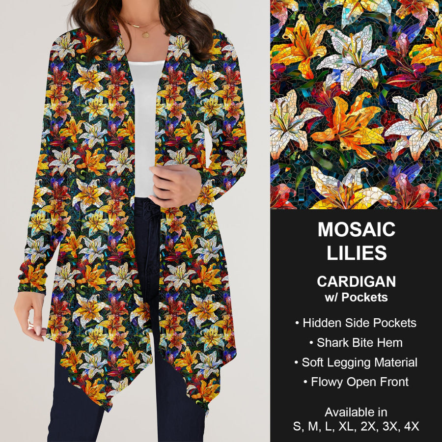 Preorder Custom Design Cardigans with Pockets - Mosaic Lilies - Closes 12 Jul Cardigan