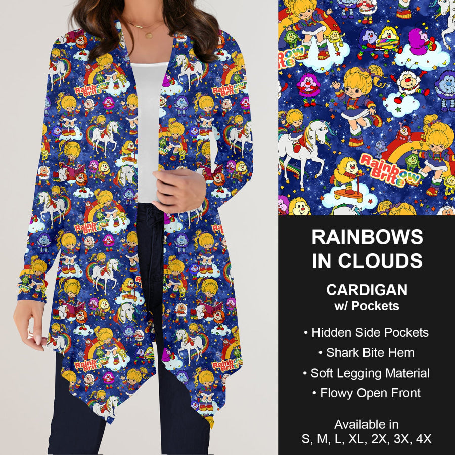 Preorder Custom Design Cardigans with Pockets - Rainbows In Clouds - Closes 12 Jul Cardigan